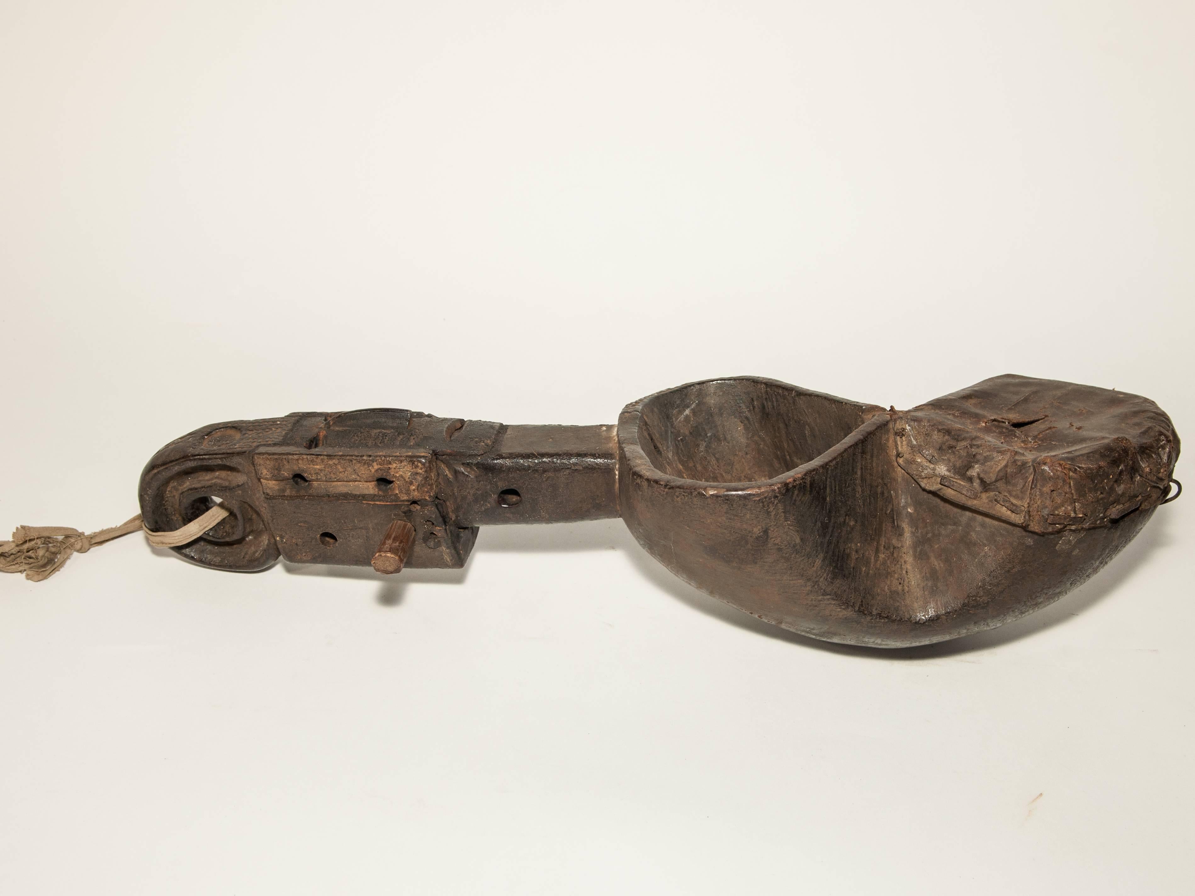 Nepalese Tribal Hand-Carved Lute or Sarangi, Gaine of Nepal Himal, Early 20th Century.