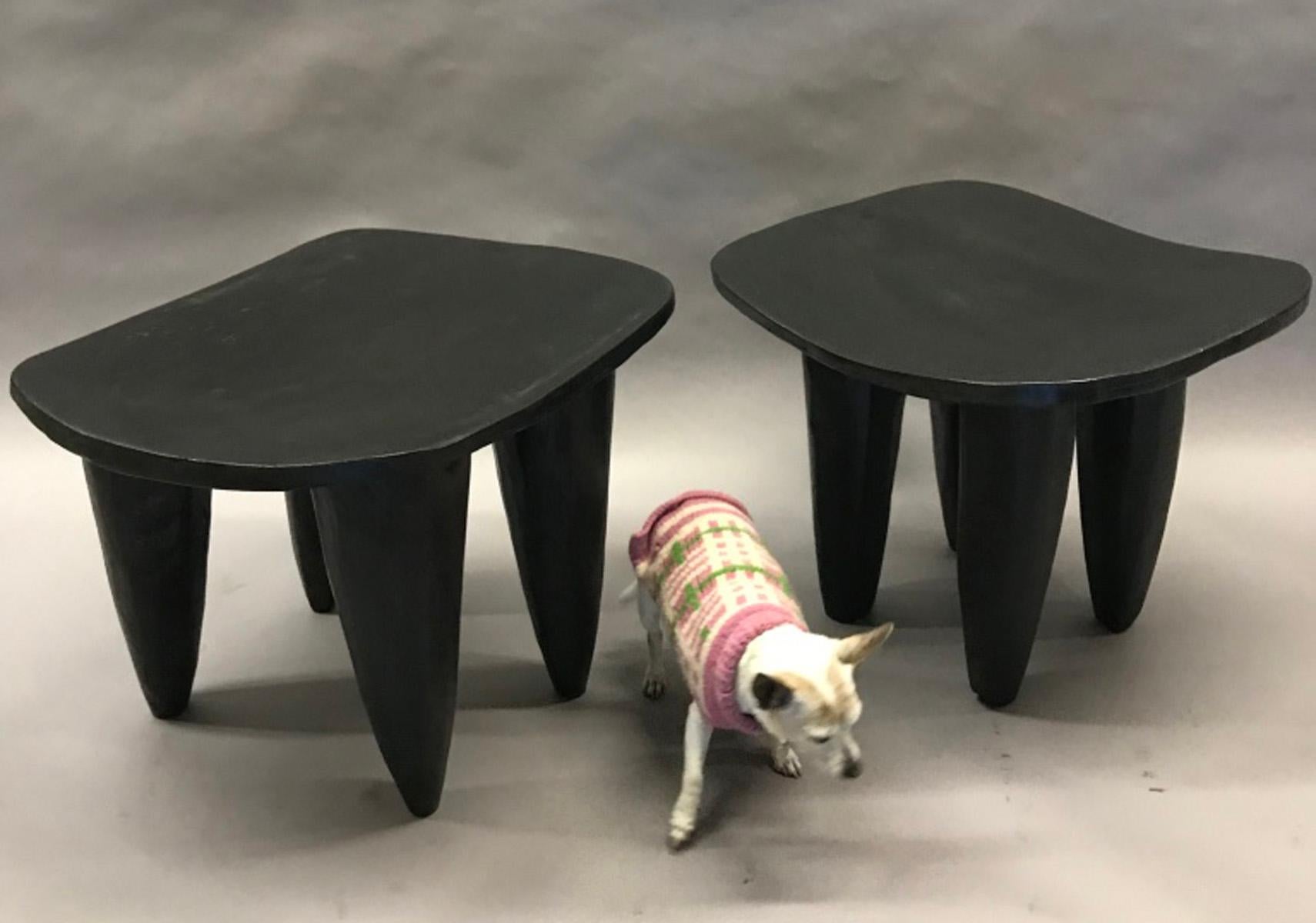 Organic Modern Hand Carved Stools from Mali