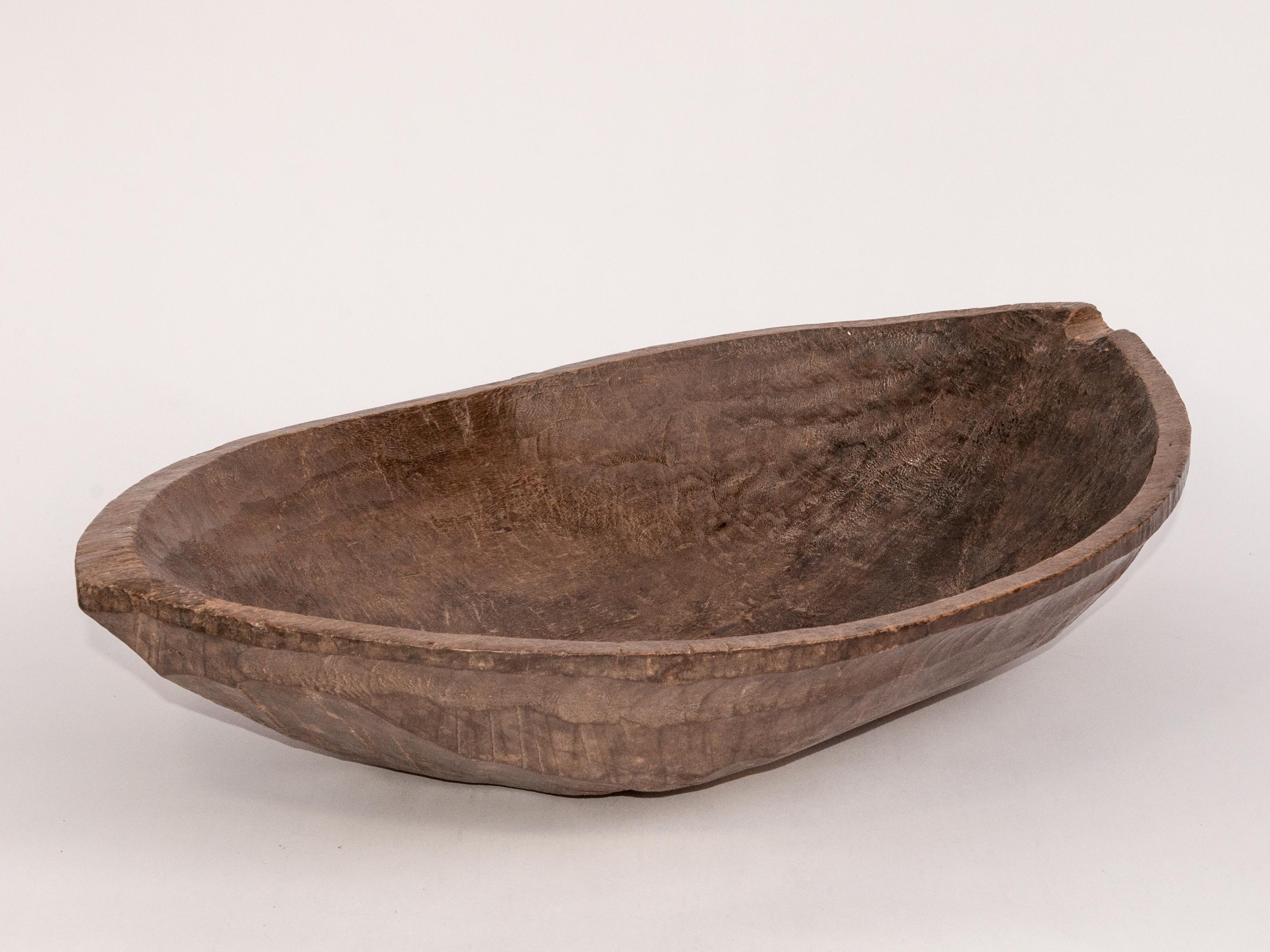 Indonesian Tribal Hand Hewn Wooden Tray, Bowl, Mentawai Islands, Early to Mid-20th Century