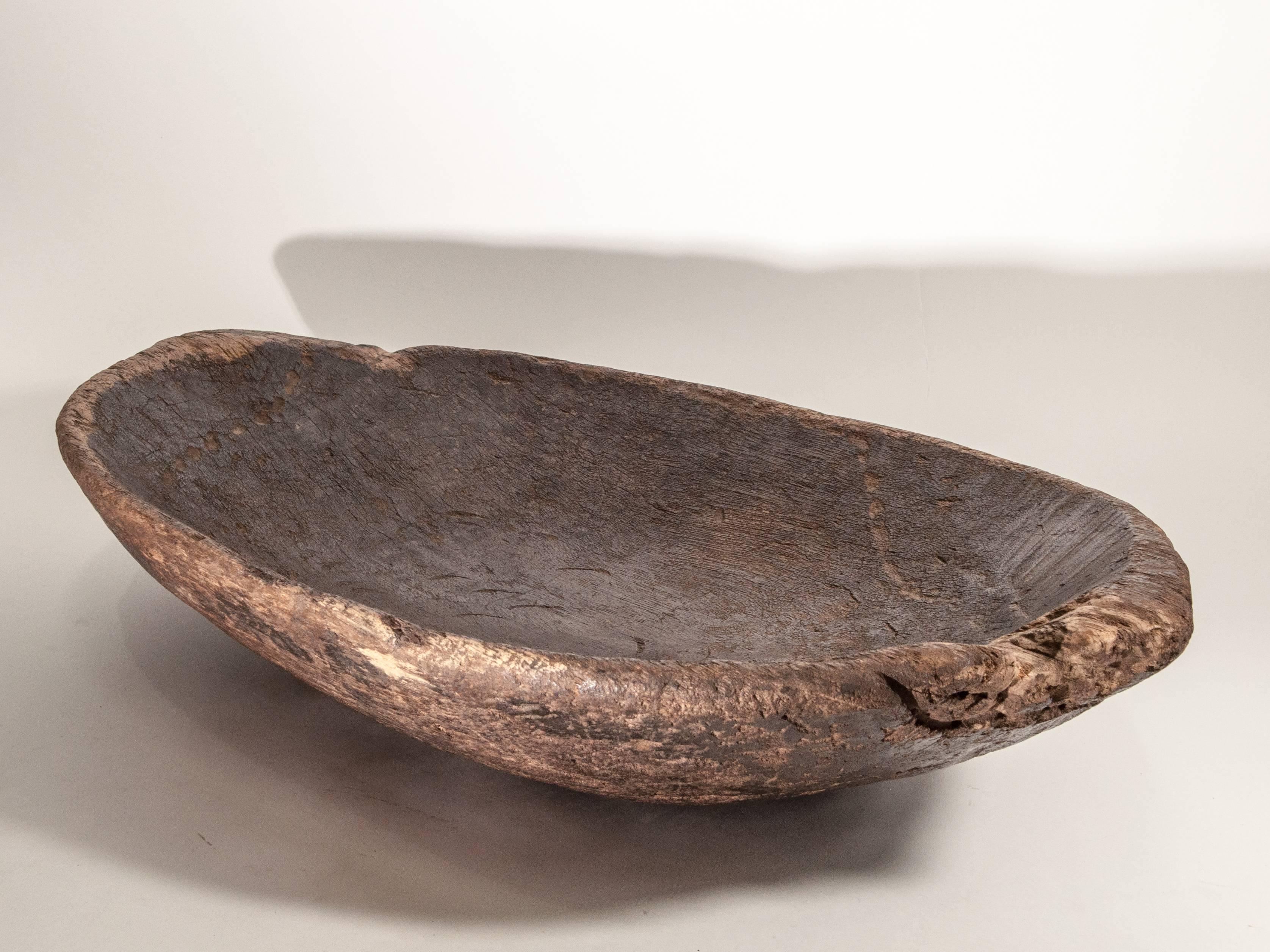 Hand-Crafted Tribal Hand Hewn Wooden Tray, Mentawai Island, Early to Mid-20th Century