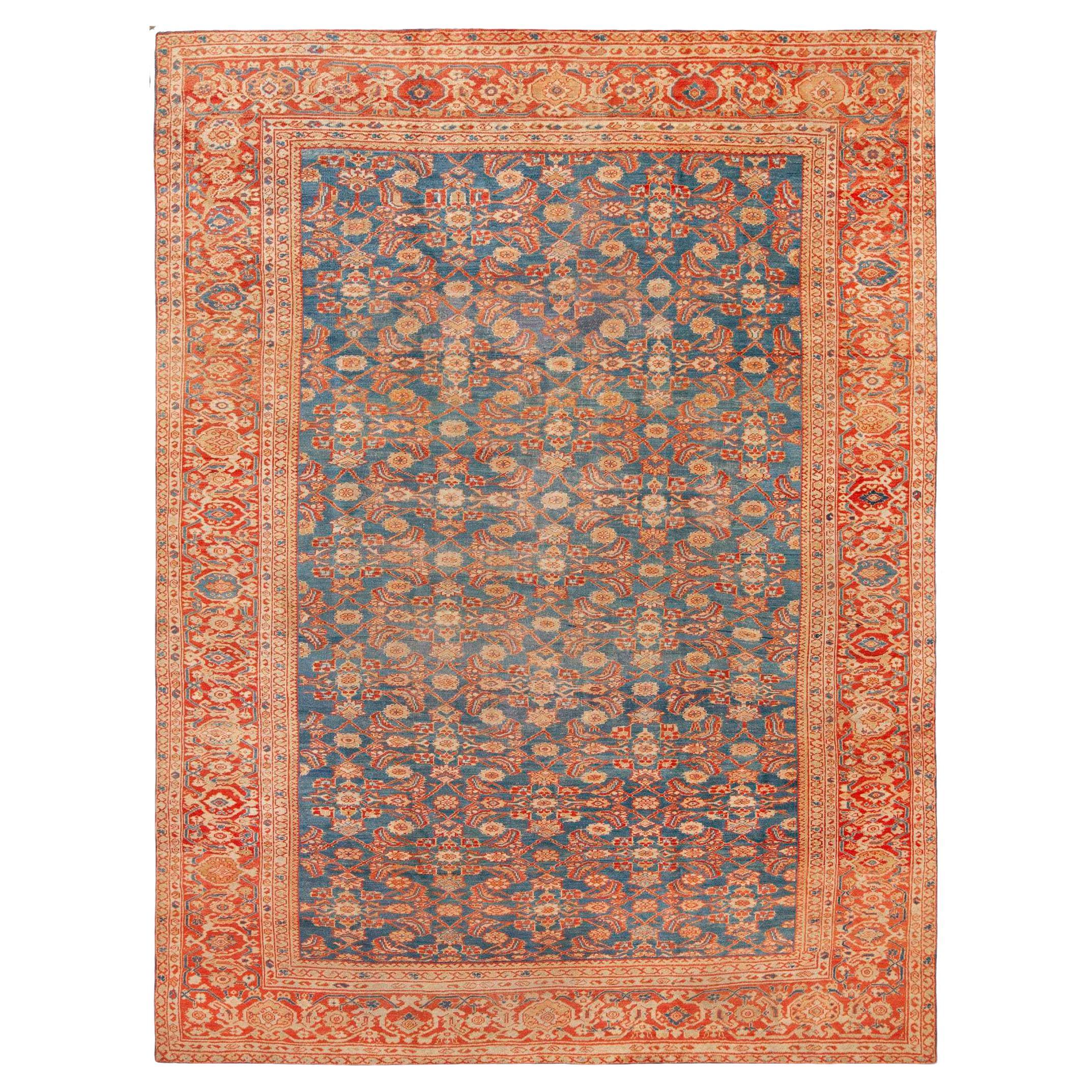 Tribal Herati Antique Persian Sultanabad Rug 9'10" x 13'2" For Sale