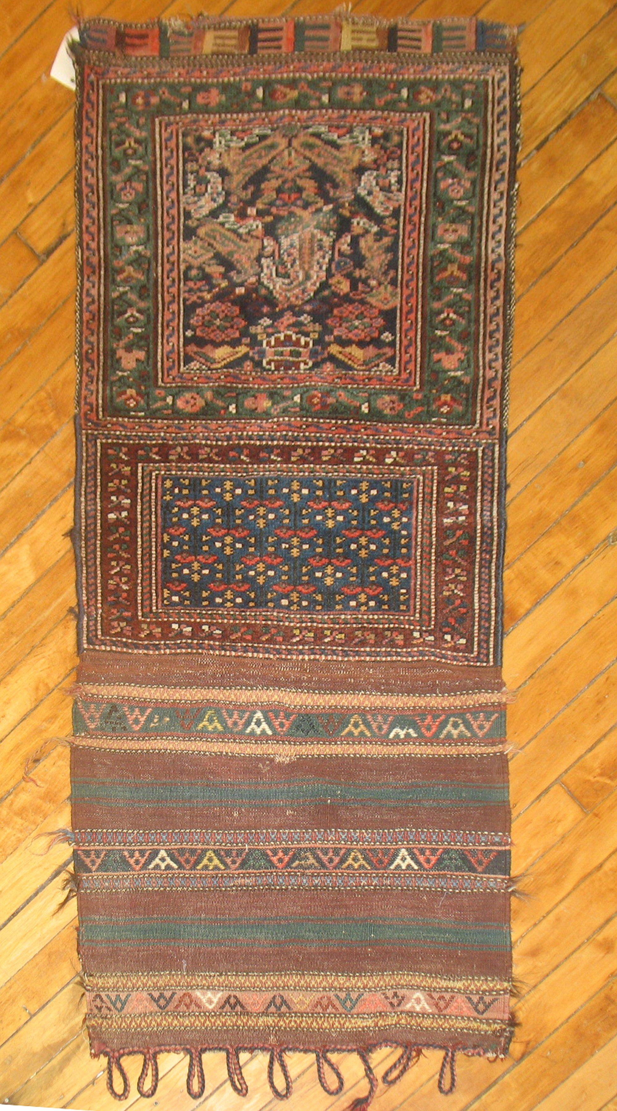 An early 20th century colorful Kurd Bagface textile rug 

Measures: 1'9