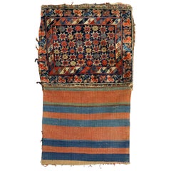 Antique Tribal Jaff Kurd Bagface Textile Rug