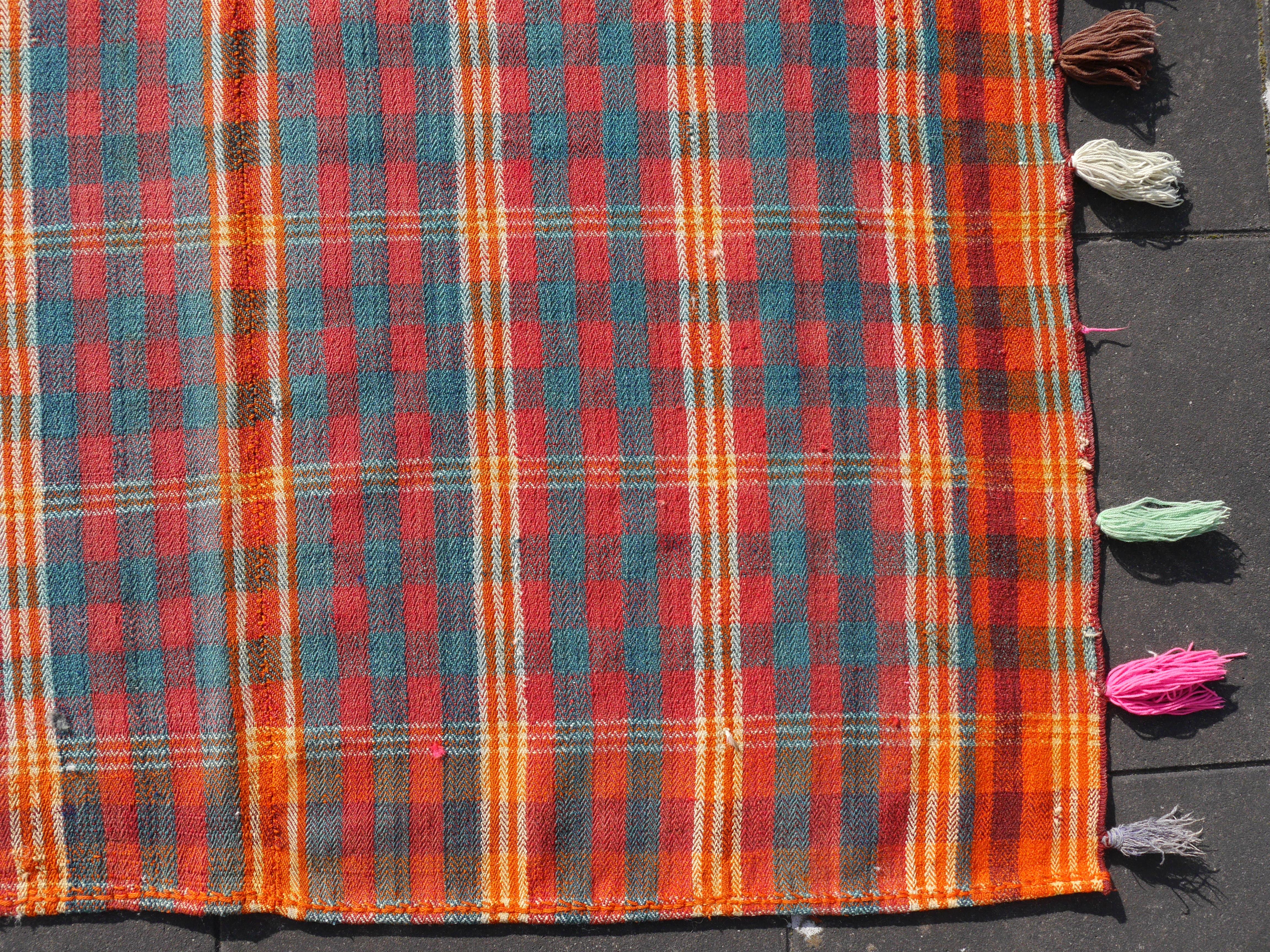 Tribal Kilim Jajim Blanket Hand Woven Vintage For Sale 1