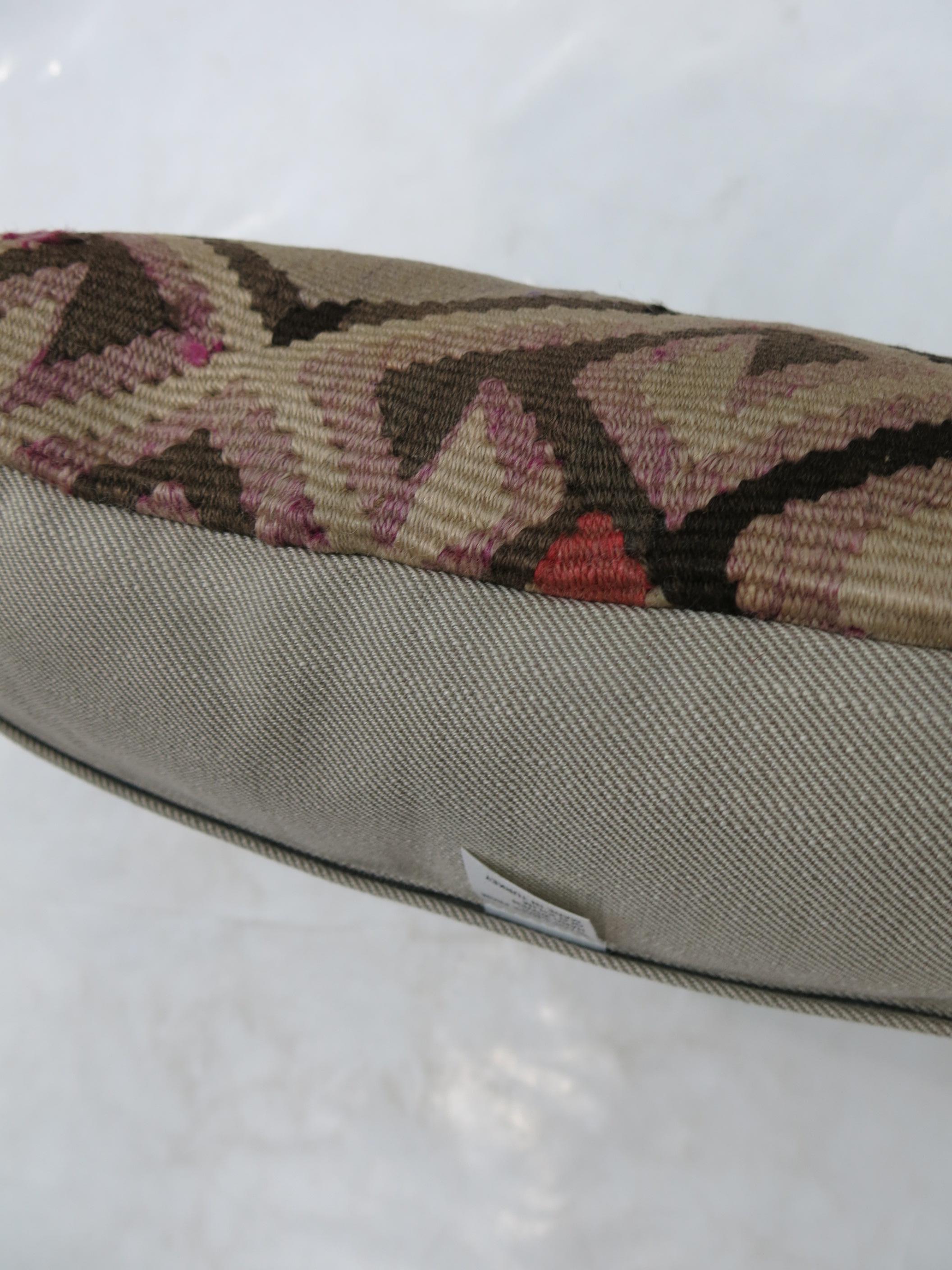 Pillow made from a vintage Turkish Kilim flat-weave.