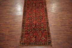 Tribal Kurdish Gallery Runner with Deer Design, circa 1940