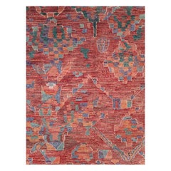 Tribal Late 20th Century Handmade Moroccan Gallery Rug in Deep Red