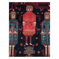Tribal Late 20th Century Handmade Persian Pictorial Bakhtiari Accent Rug