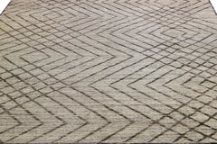 Tapis tribal en laine de style marocain contemporain de couleur Brown Light