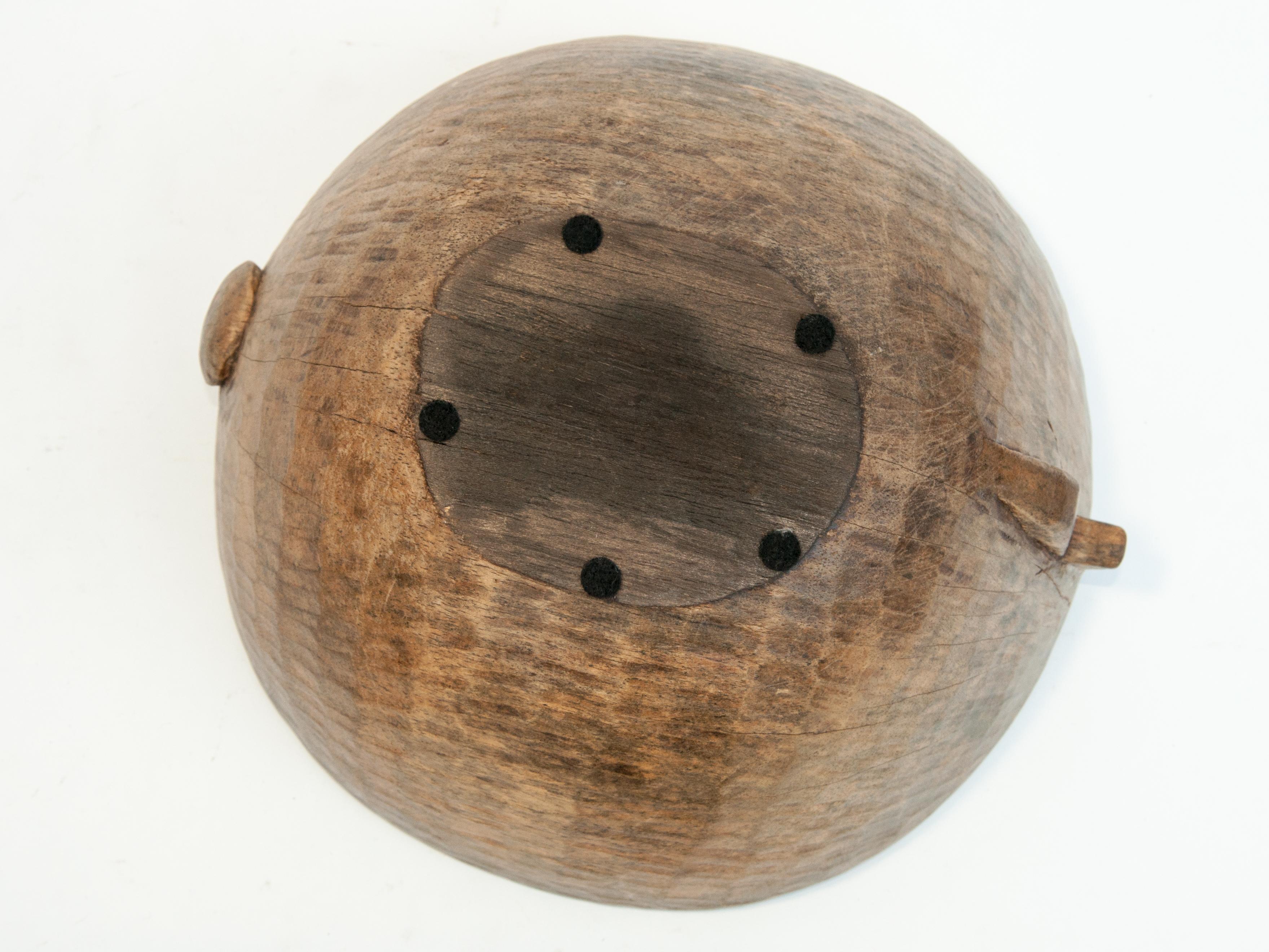 Tribal Light Colored, Spalted Wooden Bowl, Fulani of Niger, Mid-20th Century 8