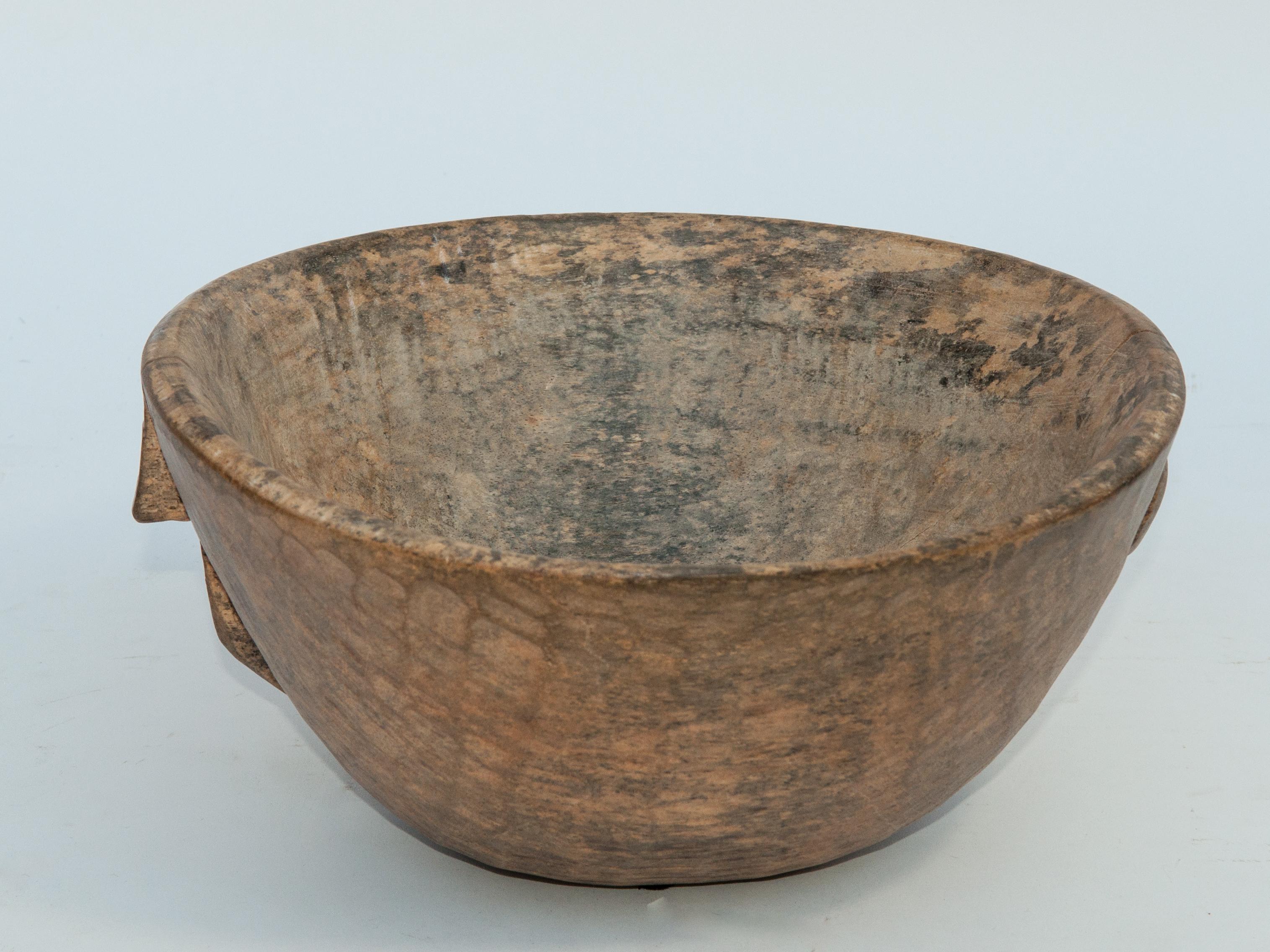 Nigerien Tribal Light Colored, Spalted Wooden Bowl, Fulani of Niger, Mid-20th Century