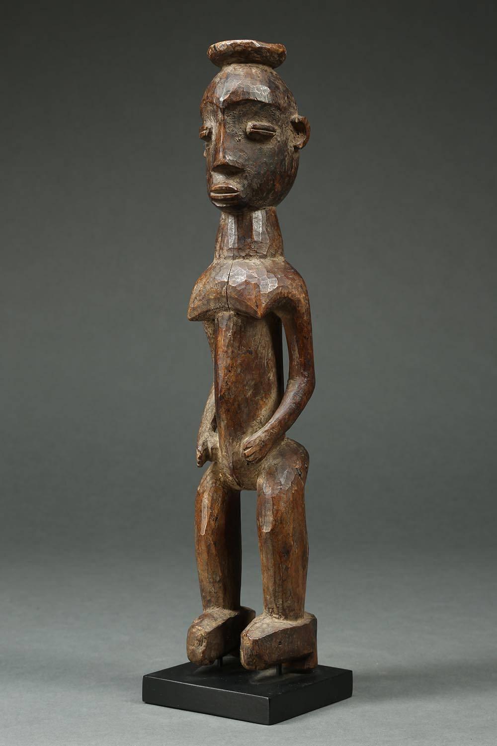 Hand-Carved Tribal Lobi Standing Female Figure, Ghana, Africa