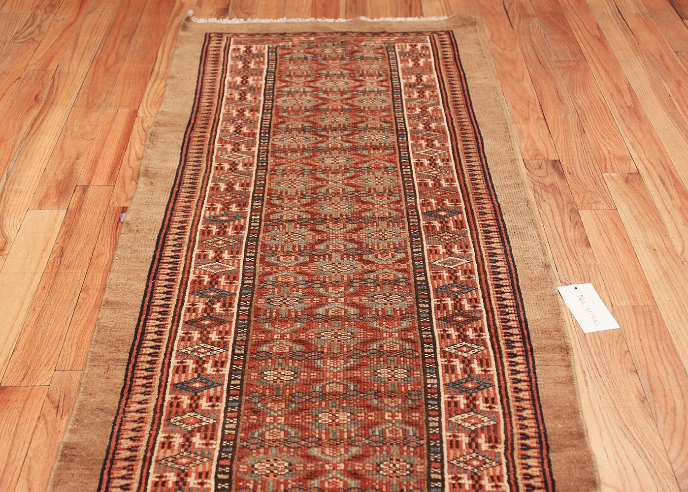 Wool Tribal Long and Narrow Antique Persian Serab Runner Rug. Size: 2 ft 8 in x 16 ft