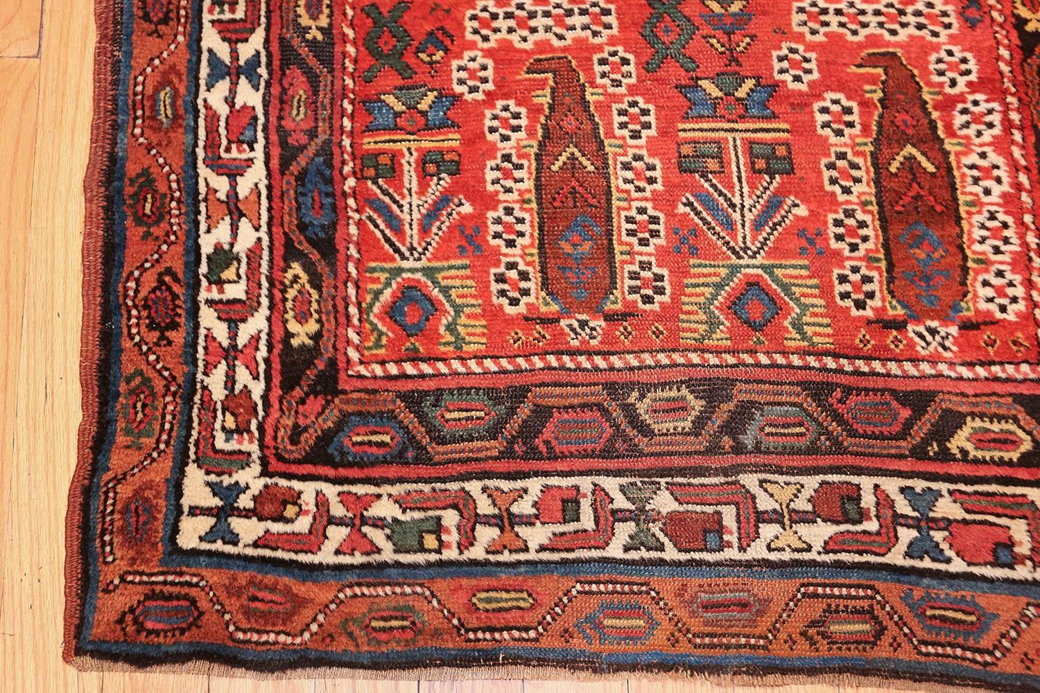 Wool Tribal Long and Narrow Persian Kurdish Paisley Runner Rug