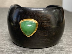 Green Aventurine 4.86 Carats, Ebony Wood Bracelet