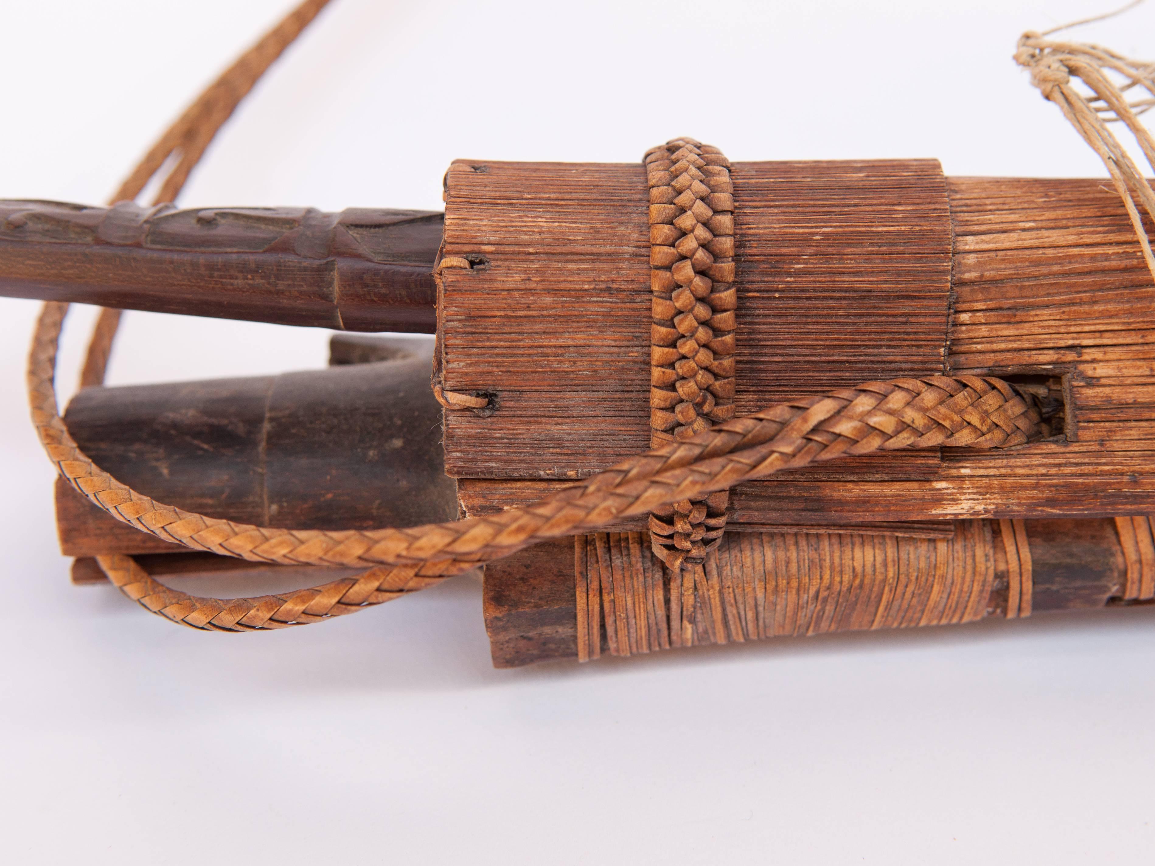 Tribal Mandau Sword with Scabbard from the Dayak of Borneo, Early 20th Century 1