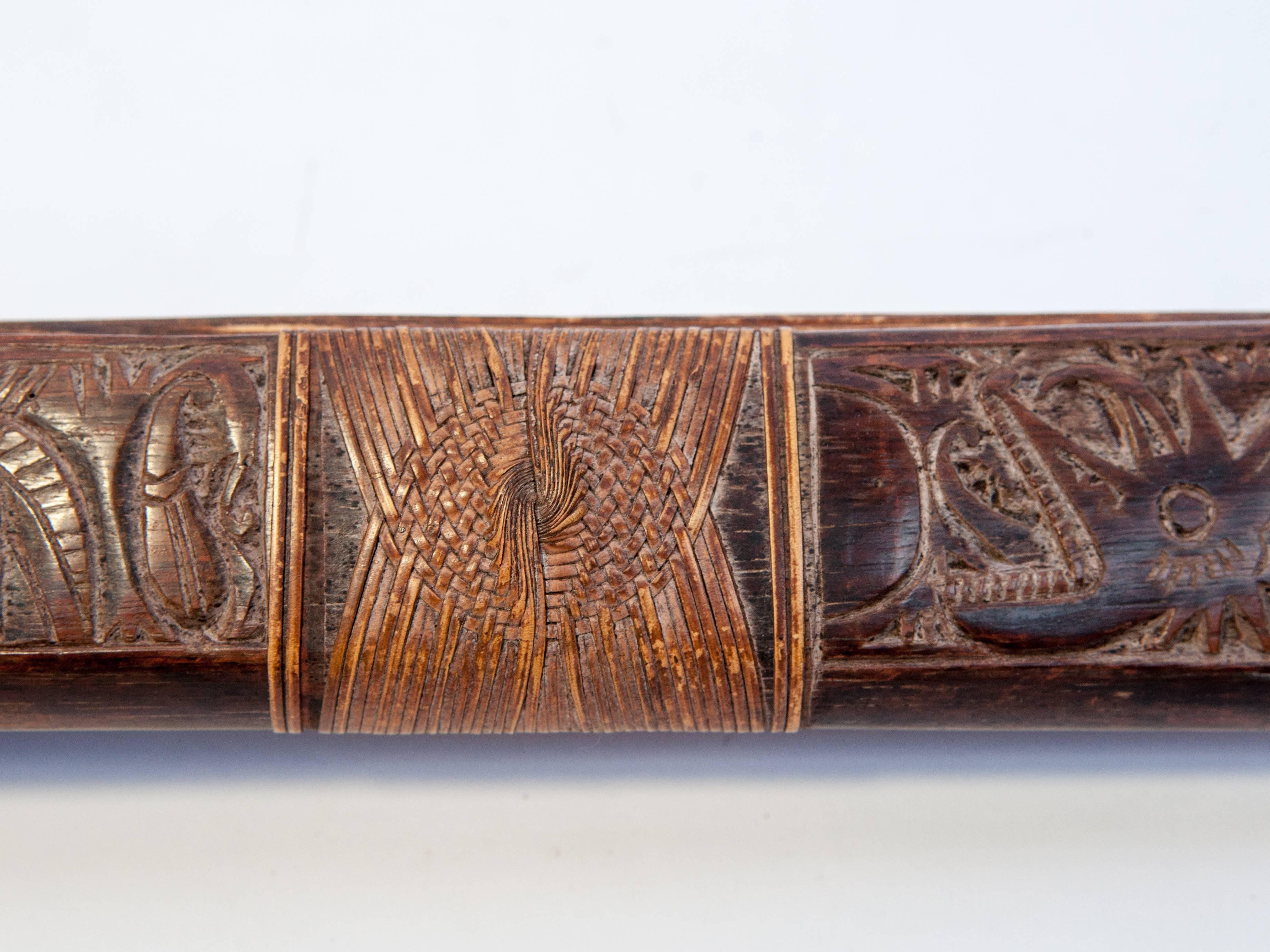 Tribal Mandau Sword with Scabbard from the Dayak of Borneo, Early 20th Century 4