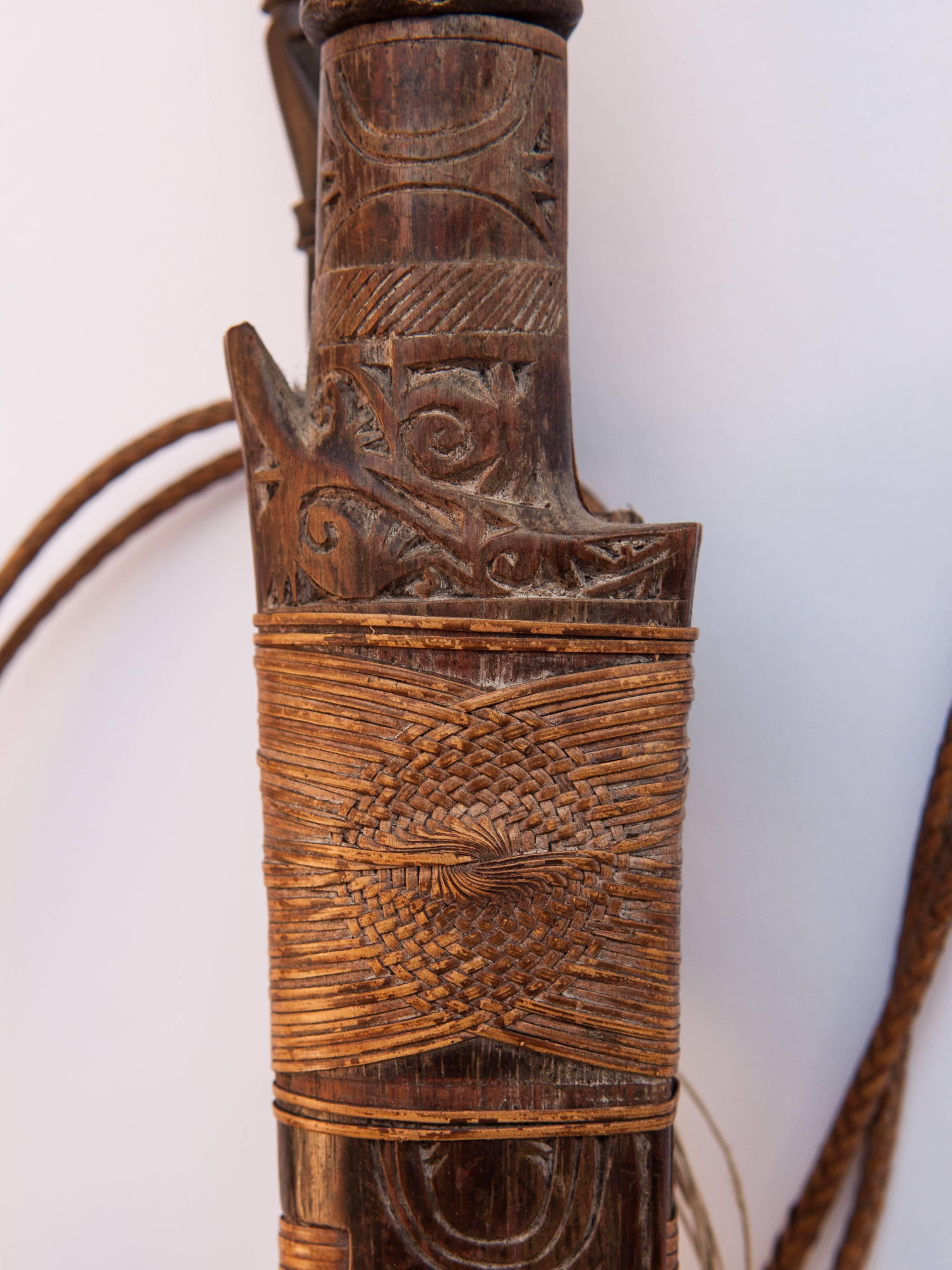 Tribal Mandau Sword with Scabbard from the Dayak of Borneo, Early 20th Century 5