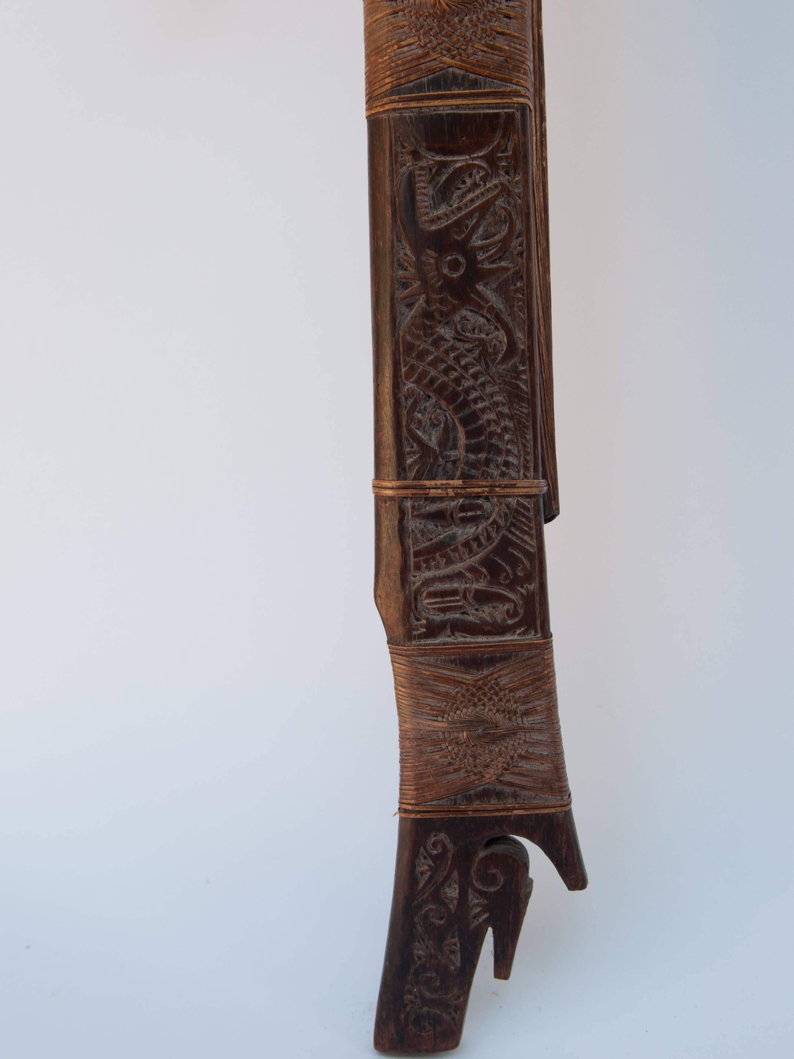 Tribal Mandau Sword with Scabbard from the Dayak of Borneo, Early 20th Century 6
