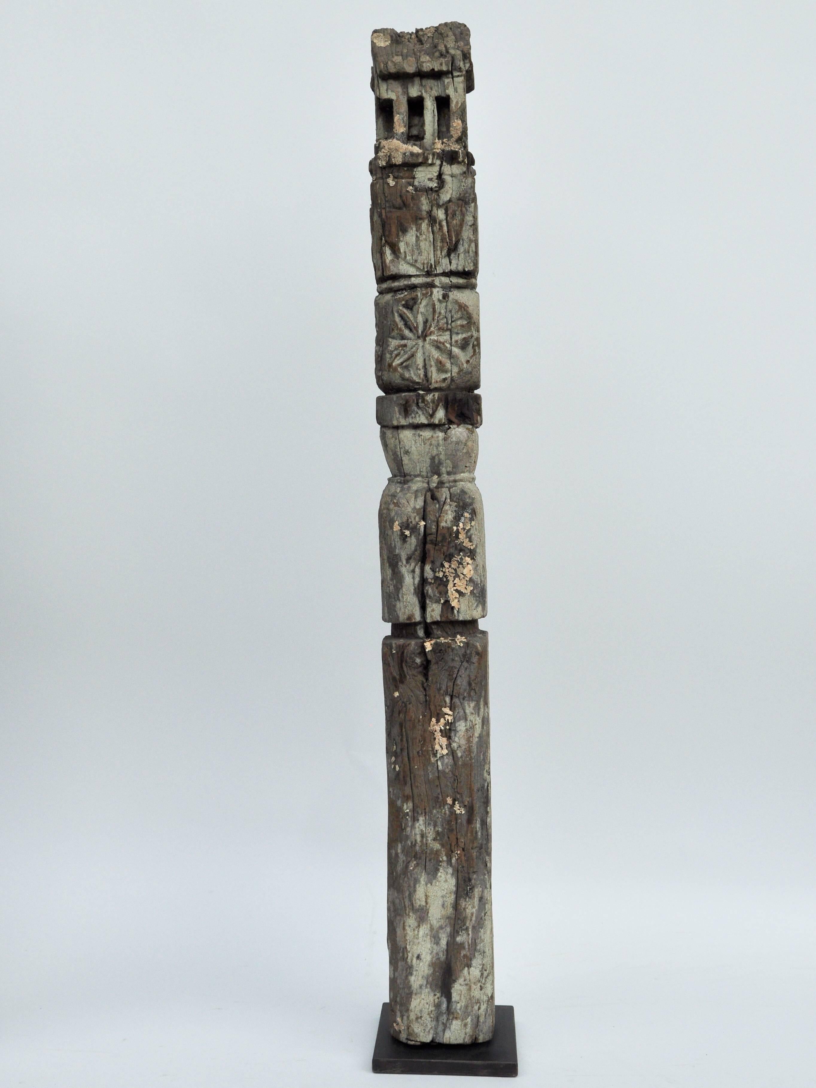 Tribal Marking Posts from West Nepal, Set of Three, Early to Mid-20th Century 8
