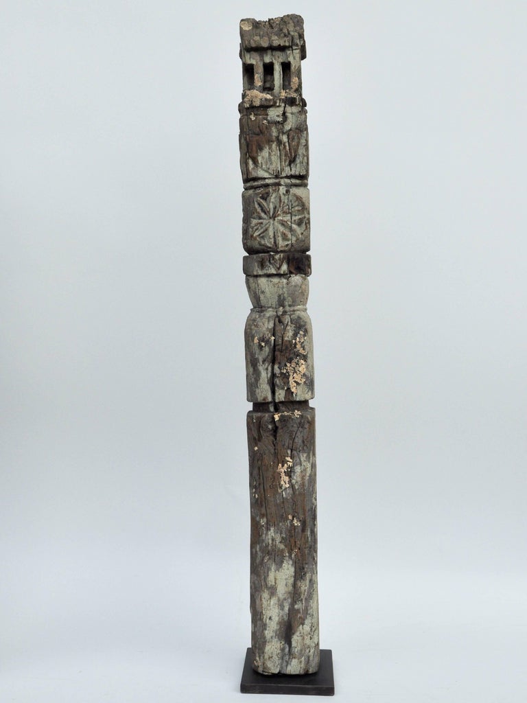 Tribal Ritual Binding Posts Tribal Marking Posts from West Nepal, Set of Three, Early to Mid-20th ...