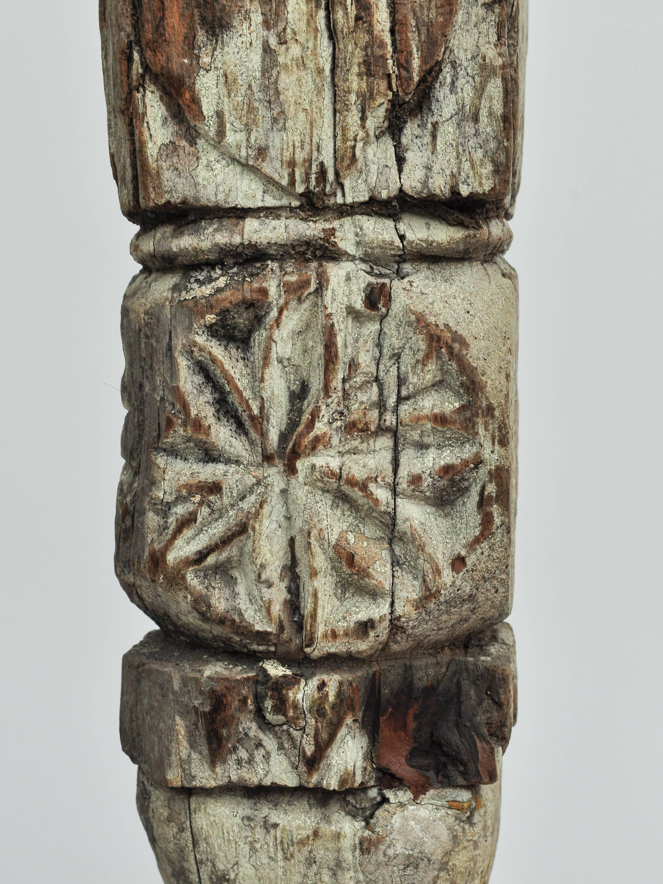 Tribal Marking Posts from West Nepal, Set of Three, Early to Mid-20th Century 9