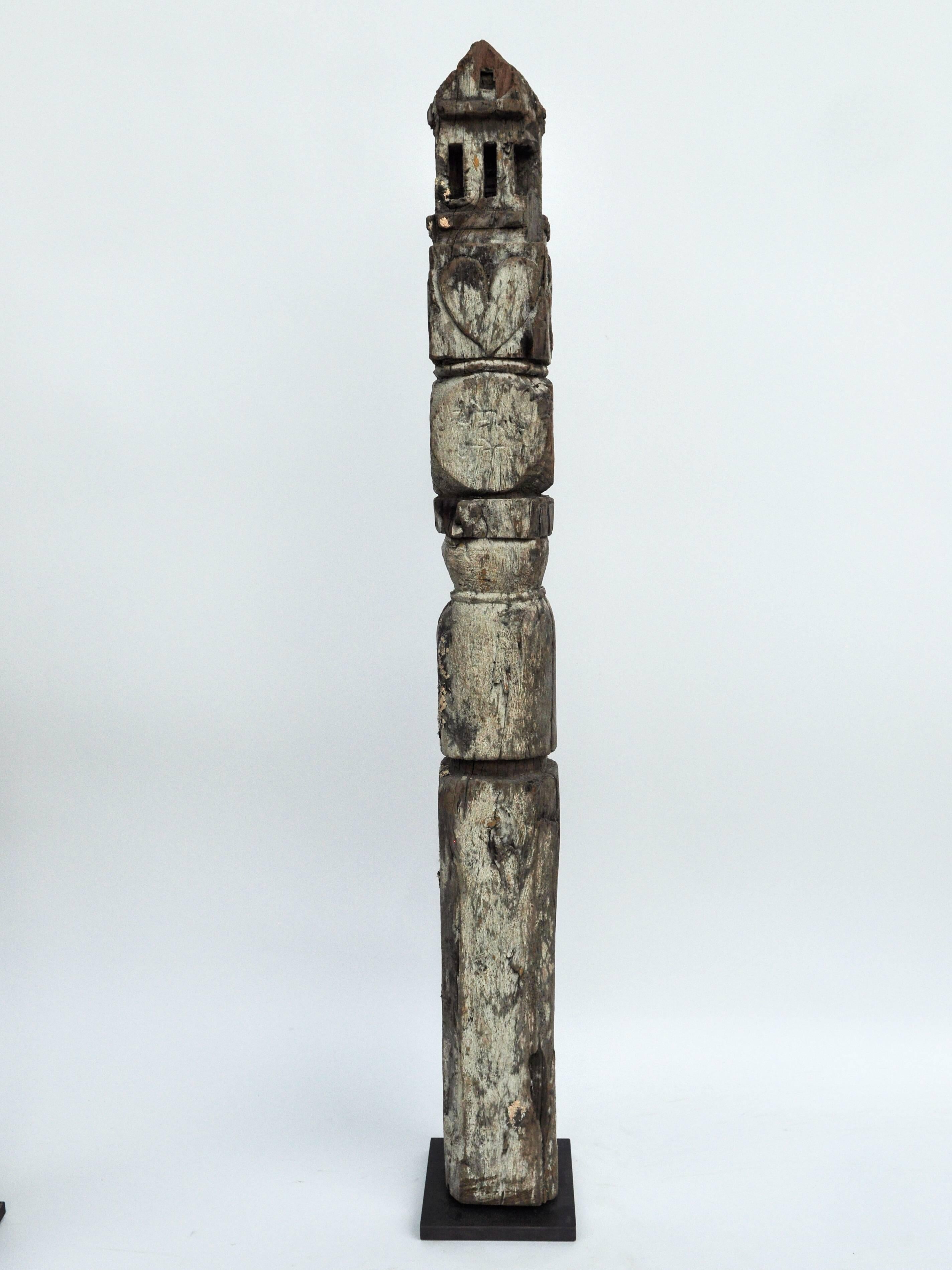 Tribal Marking Posts from West Nepal, Set of Three, Early to Mid-20th Century 11