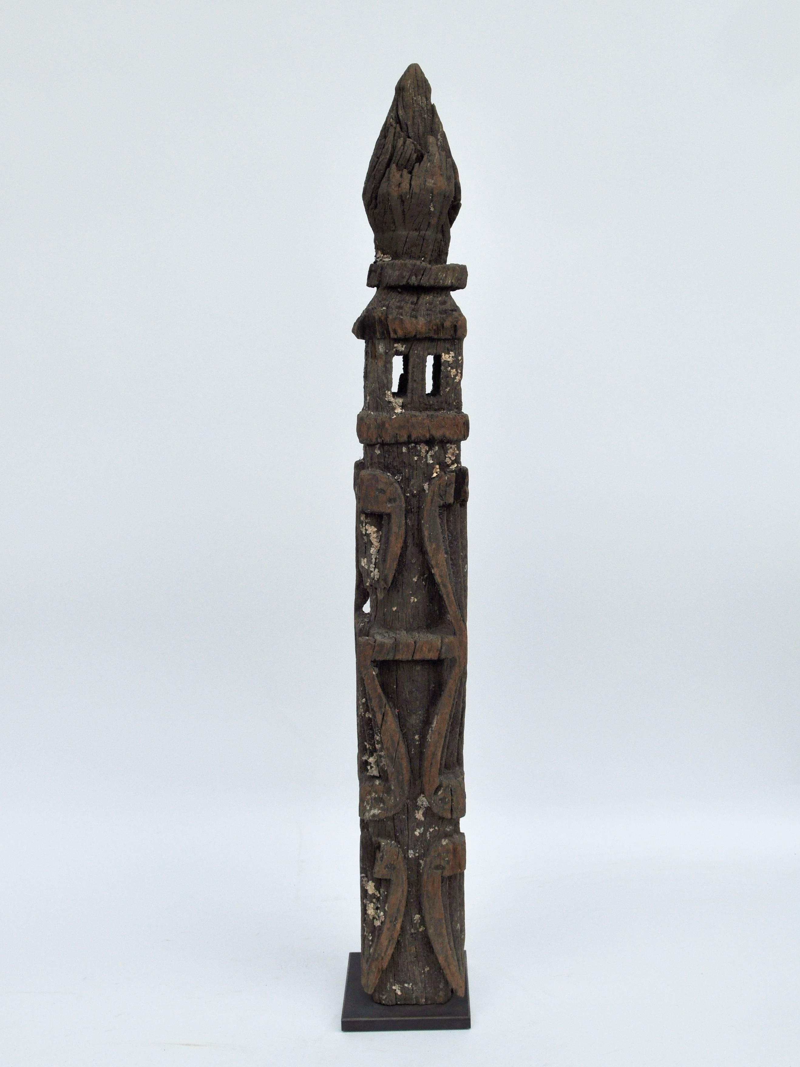 Nepalese Tribal Marking Posts from West Nepal, Set of Three, Early to Mid-20th Century
