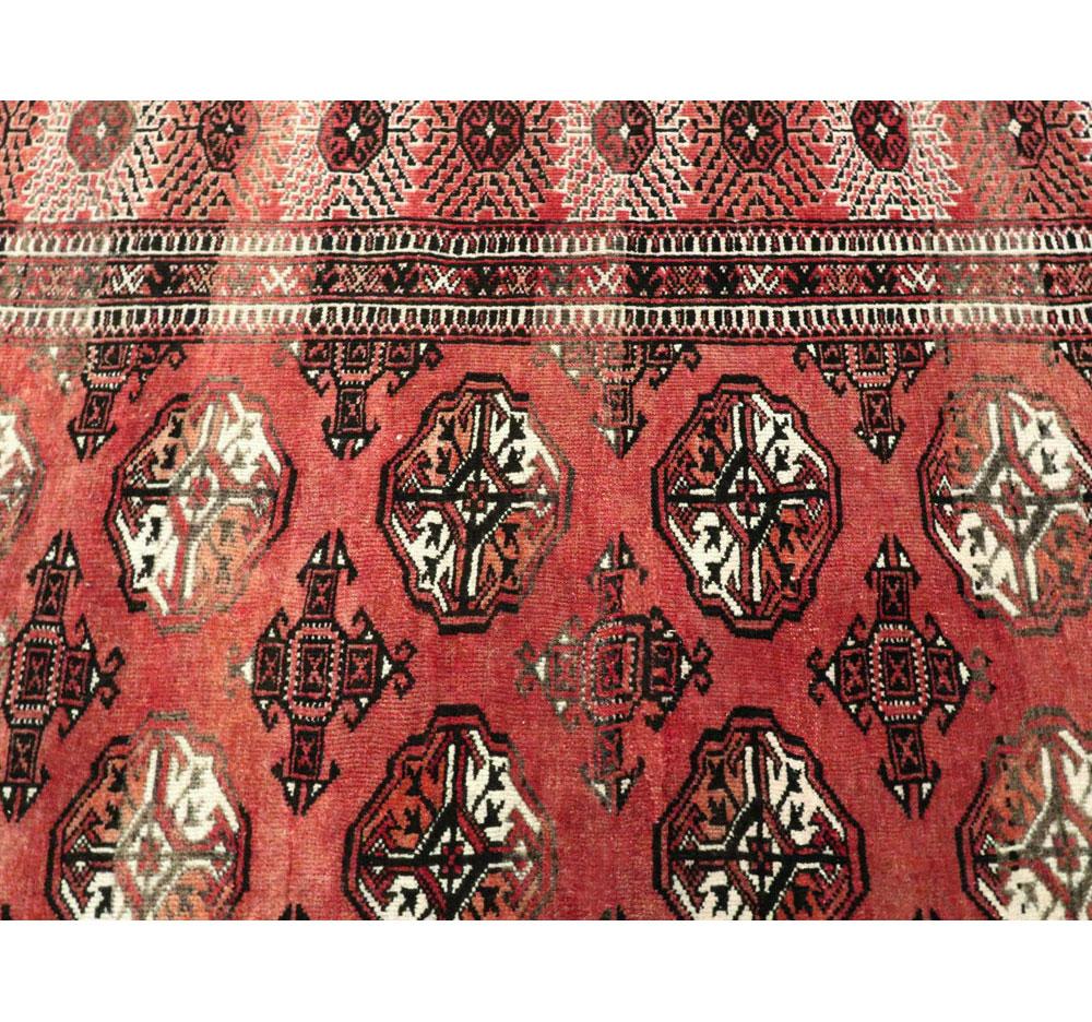 Tribal Mid-20th Century Handmade Central Asian Turkoman Large Room Size Carpet For Sale 2