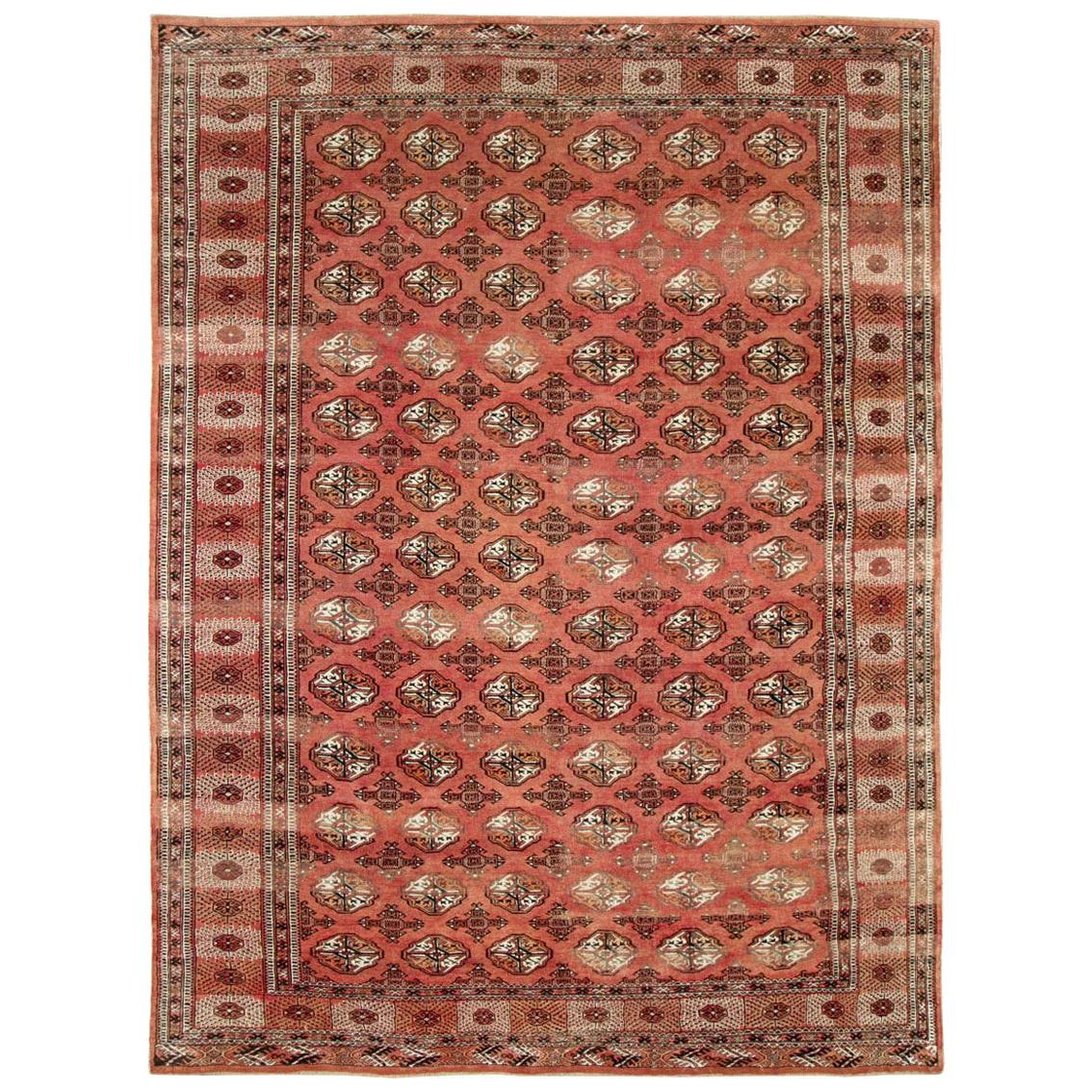 Tribal Mid-20th Century Handmade Central Asian Turkoman Large Room Size Carpet For Sale