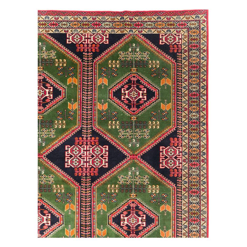 Tribal Mid-20th Century Handmade Central Asian Turkoman Room Size Carpet In Excellent Condition For Sale In New York, NY