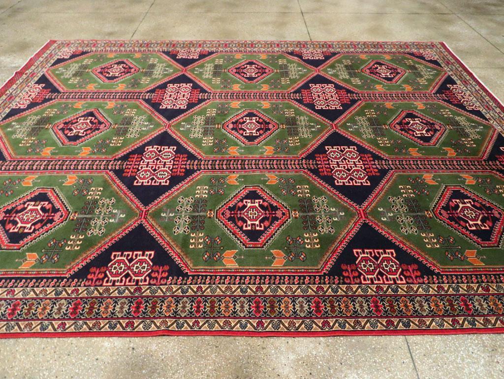 Tribal Mid-20th Century Handmade Central Asian Turkoman Room Size Carpet For Sale 2