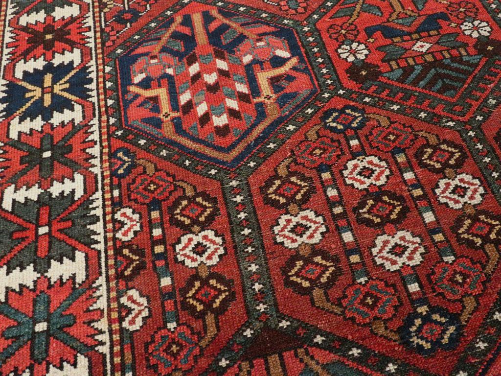 Hand-Knotted Tribal Mid-20th Century Handmade Persian Bakhtiari Accent Rug For Sale