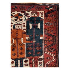 Tribal Mid-20th Century Handmade Persian Bakhtiari Pictorial Accent Rug