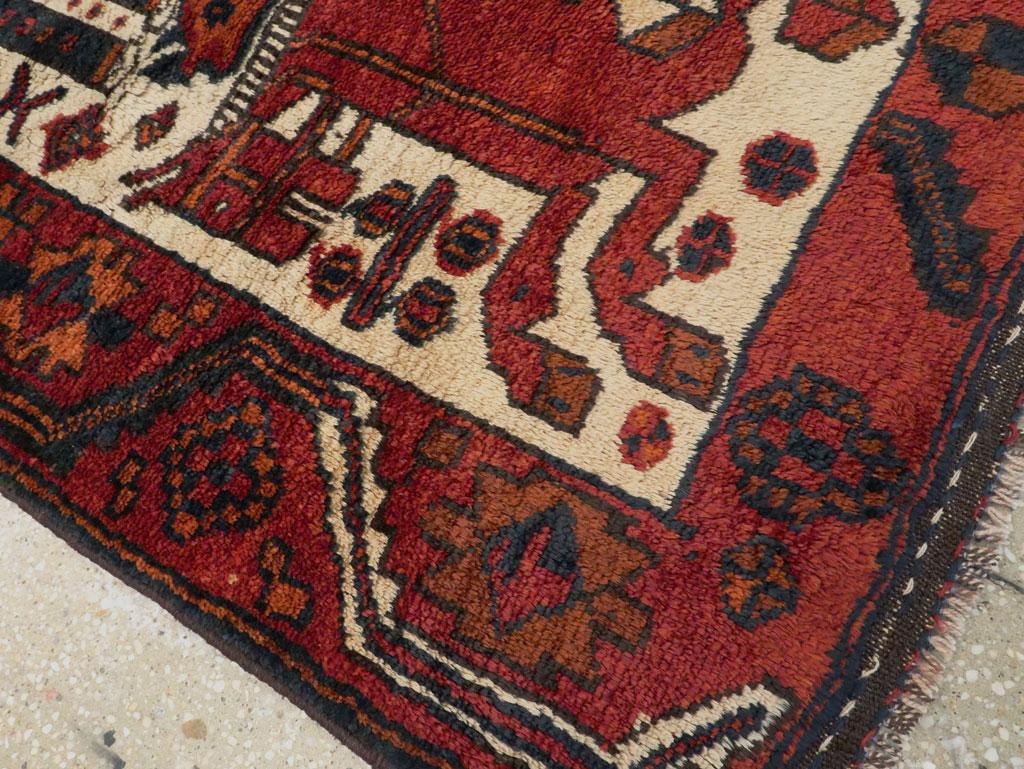 Tribal Mid-20th Century Handmade Persian Bakhtiari Pictorial Accent Rug For Sale 3