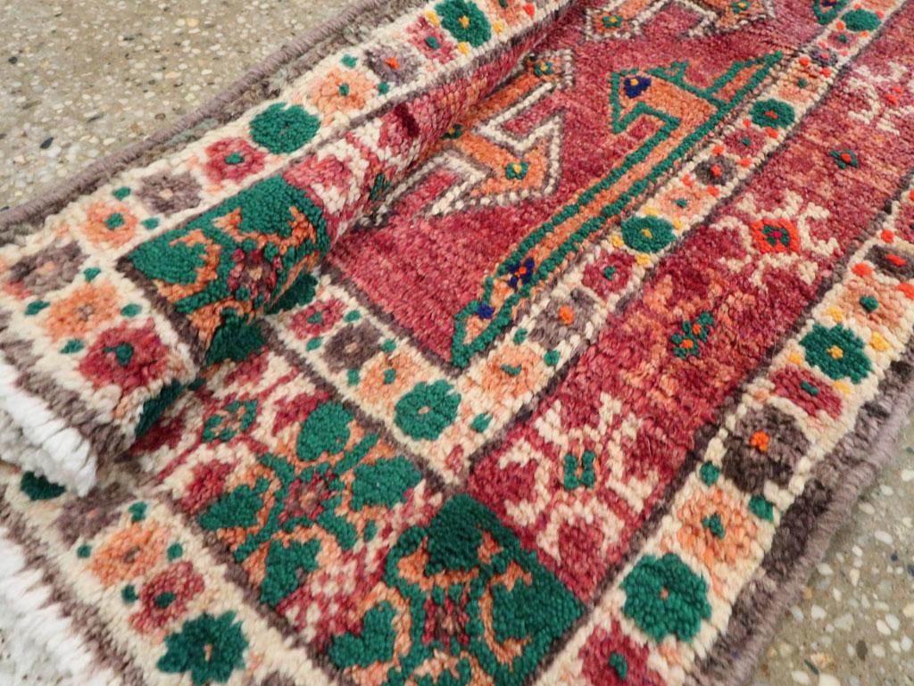 Tribal Mid-20th Century Handmade Persian Turkoman Runner For Sale 4
