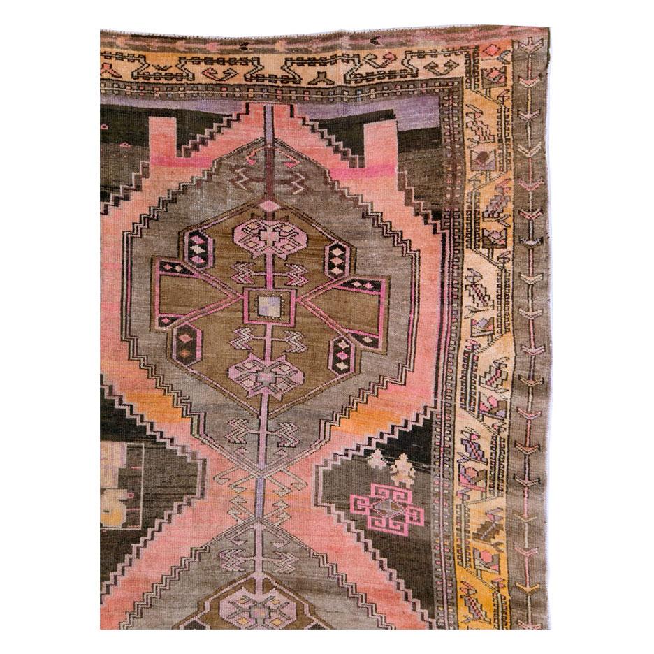 Tribal Mid-20th Century Handmade Turkish Anatolian Room Size Carpet In Excellent Condition In New York, NY