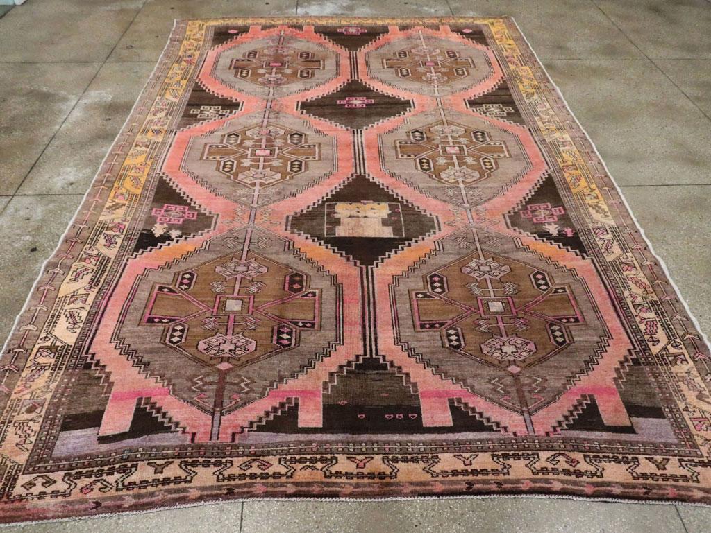 Wool Tribal Mid-20th Century Handmade Turkish Anatolian Room Size Carpet