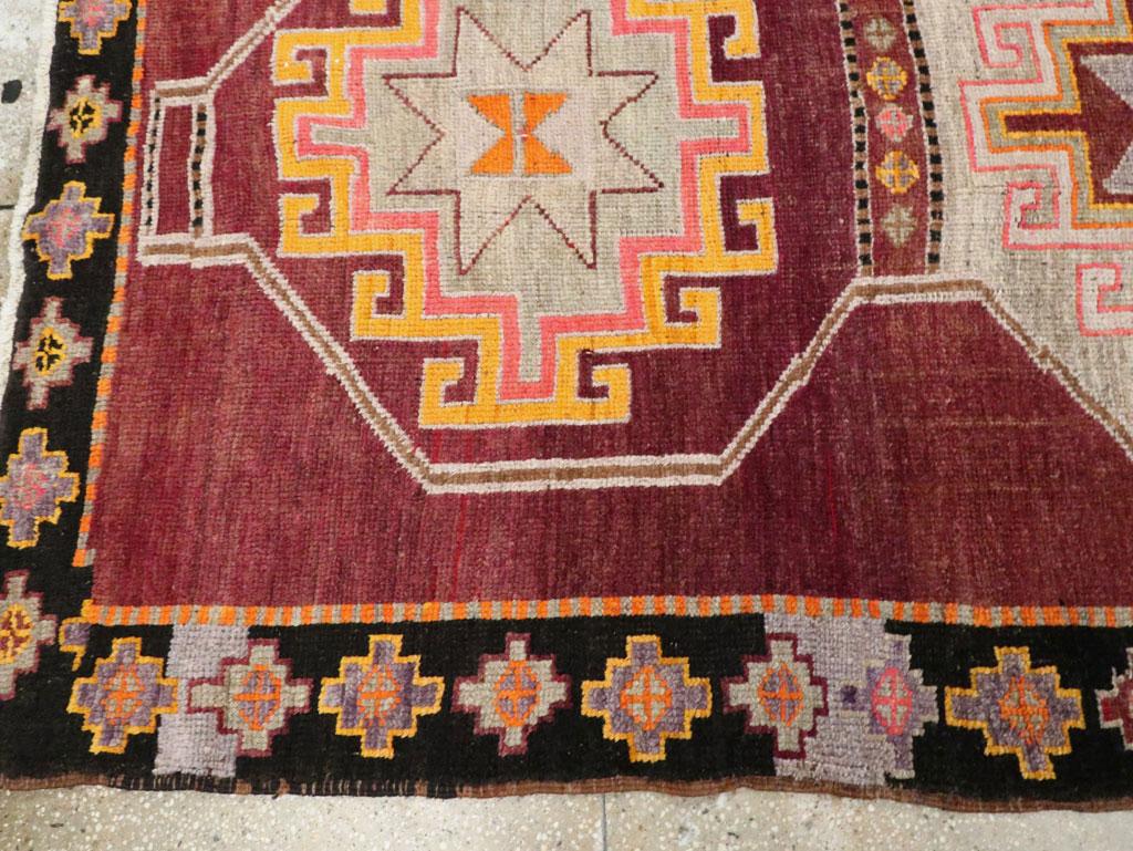 Tribal Mid-20th Century Handmade Turkish Anatolian Room Size Carpet 3