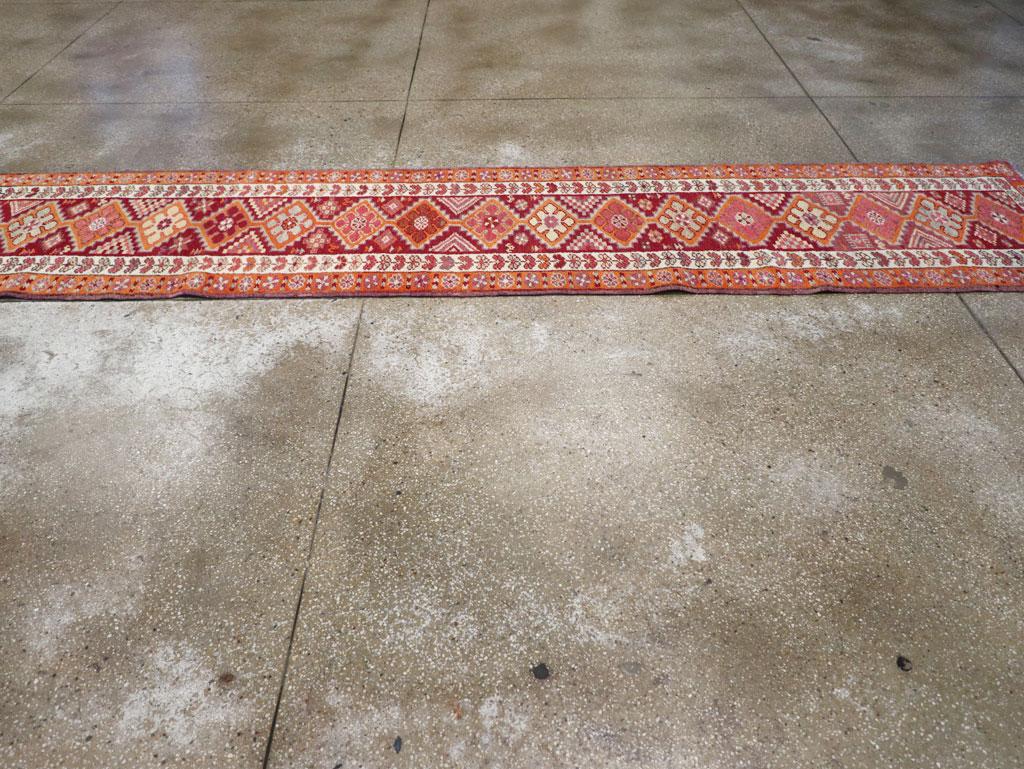 Tribal Mid-20th Century Handmade Turkish Anatolian Runner In Excellent Condition For Sale In New York, NY