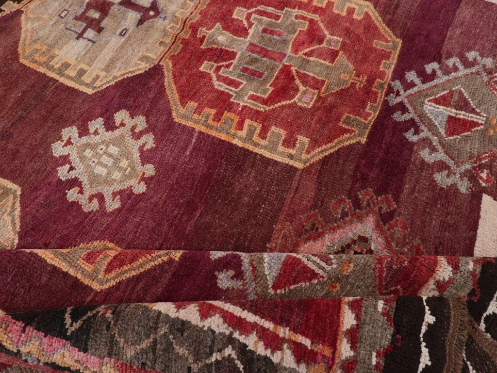 Tribal Mid-20th Century Handmade Turkish Anatolian Small Room Size Carpet For Sale 2