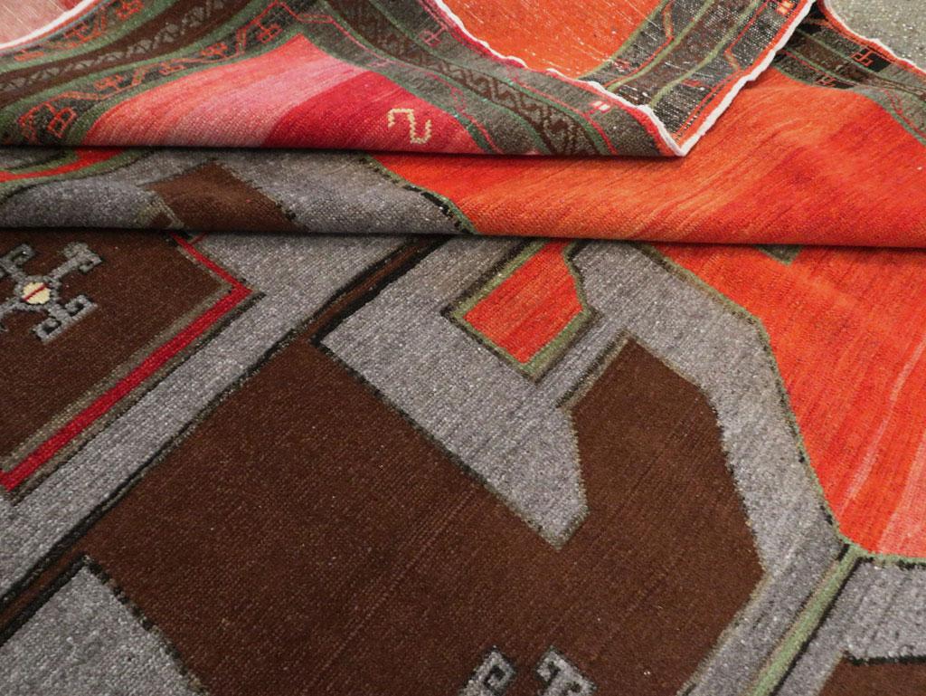 Tribal Mid-20th Century Handmade Turkish Anatolian Square Room Size Carpet For Sale 5