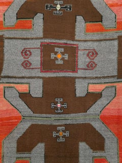 Tribal Mid-20th Century Handmade Turkish Anatolian Square Room Size Carpet