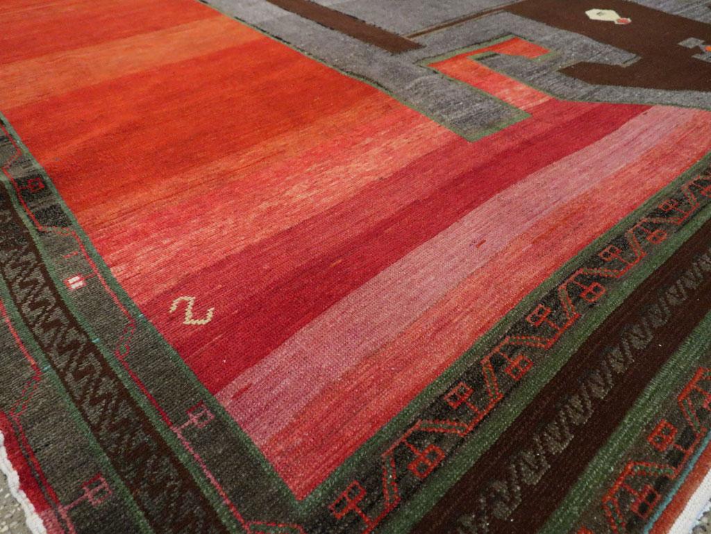 Tribal Mid-20th Century Handmade Turkish Anatolian Square Room Size Carpet For Sale 4