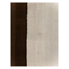 Tribal Mid-20th Century Turkish Flatweave Kilim Accent Rug in Brown & Cream