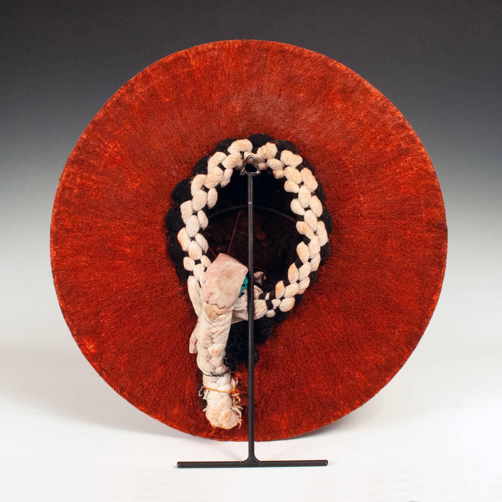 South African Tribal Mid-20th Century Zulu Women's Ochre Hat, Isicholo, South Africa