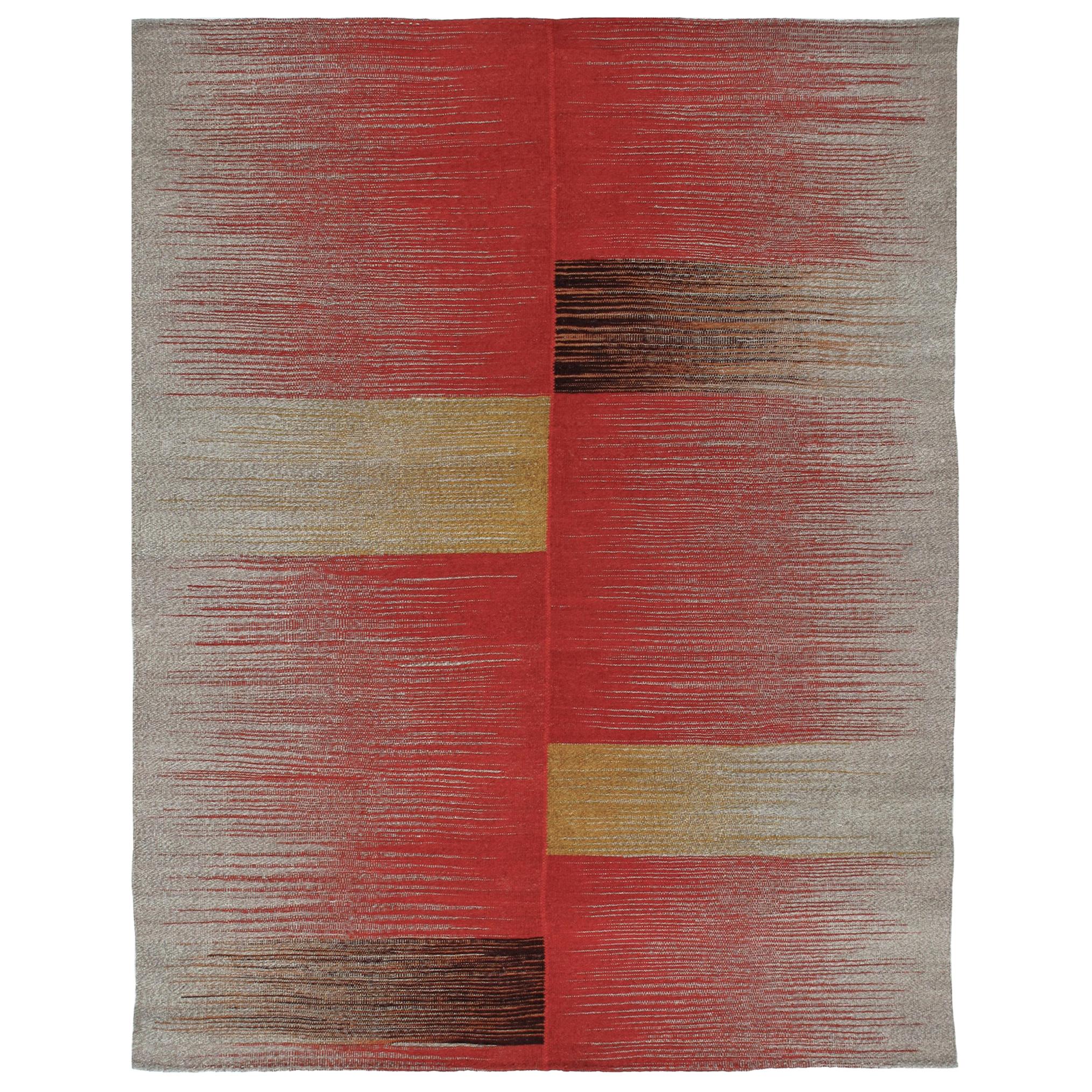 Tribal Mid-Century Modern Style Persischer Mazandaran Flachgewebe Teppich