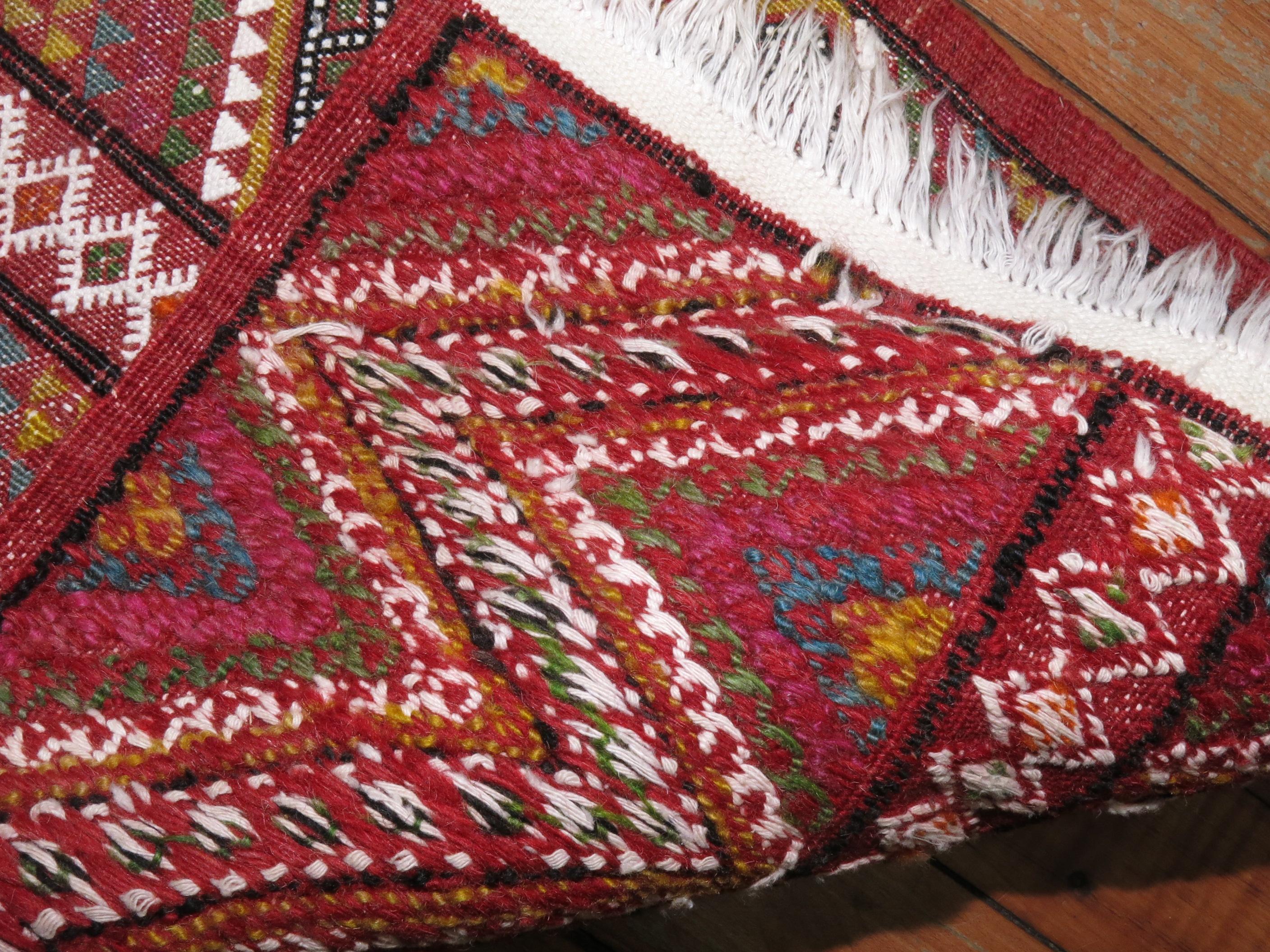Tribal Mini Size Turkish jajim Flatweave, Mid-20th Century In Good Condition For Sale In New York, NY