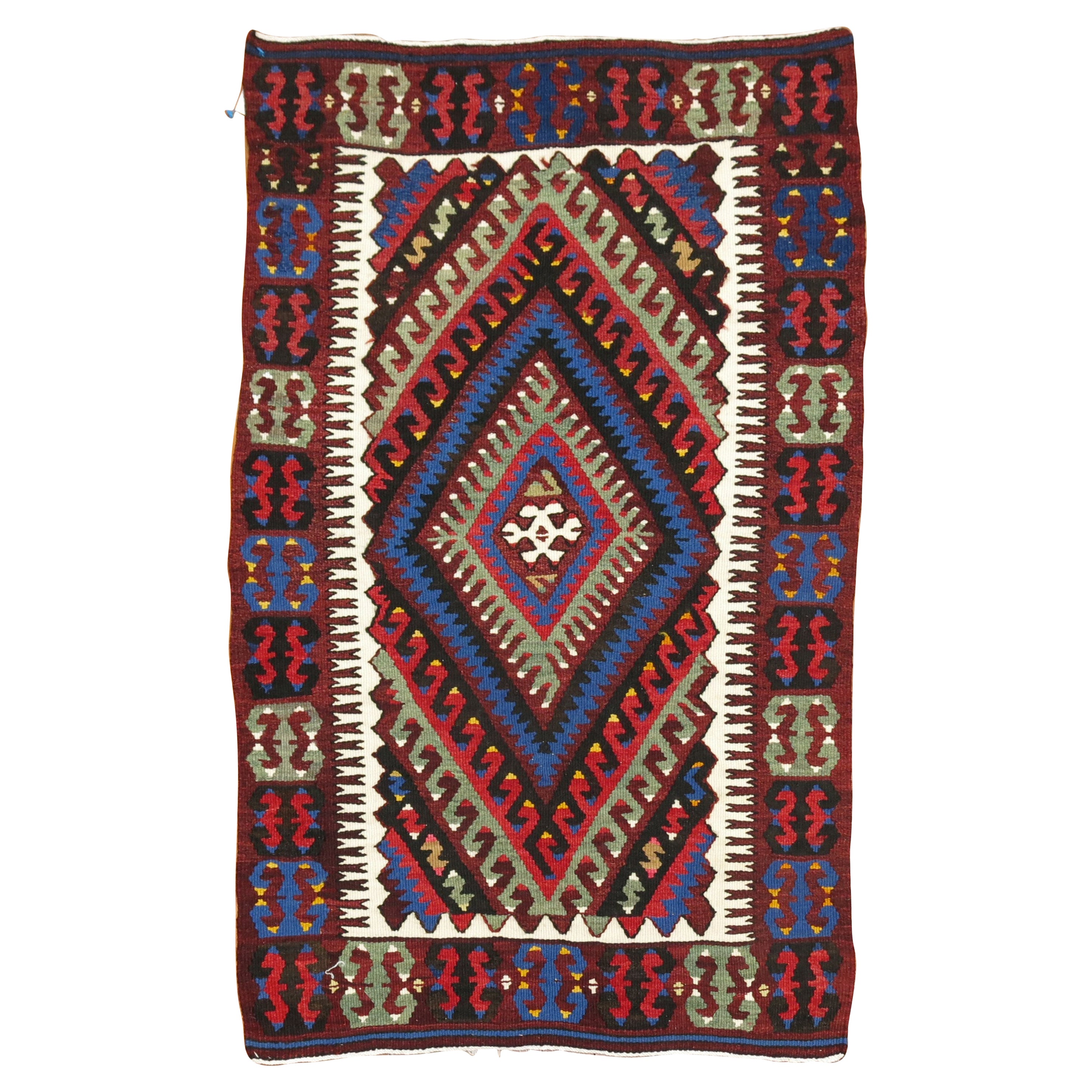 Kilim tribale turco di dimensioni ridotte, metà del XX secolo in vendita