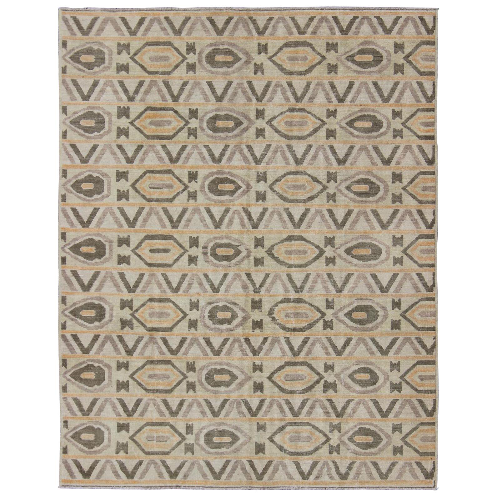 Tribal Modern Rug With All-Over Pattern by Keivan Woven Arts 